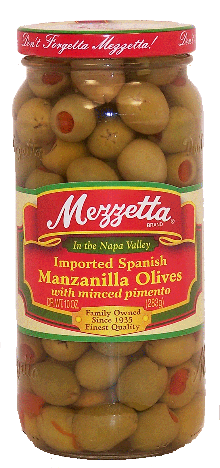 Mezzetta  imported spanish manzanilla olives with minced pimento Full-Size Picture